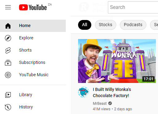 youtube browse features in feed